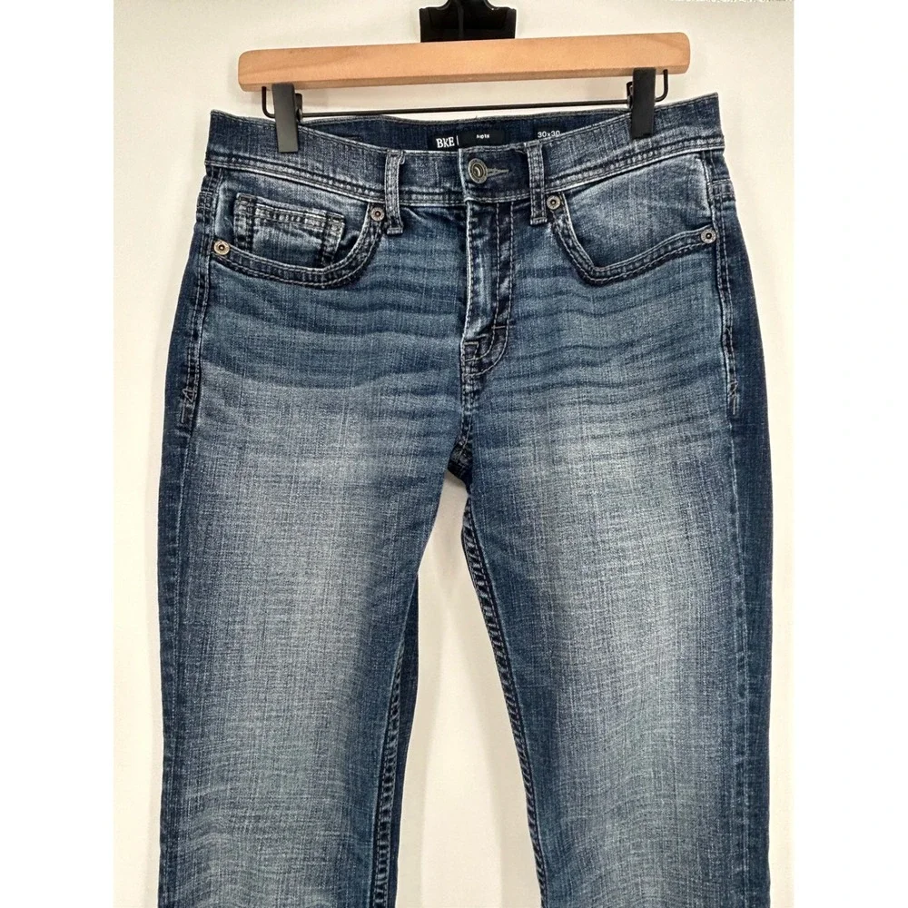 BKE Men's Aiden Dark Wash Bootcut Jeans In Size 30 X 30- Classic Denim